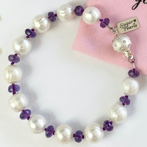 Freshwater Pearl & Amethyst Bracelet - Picture 3 of 5
